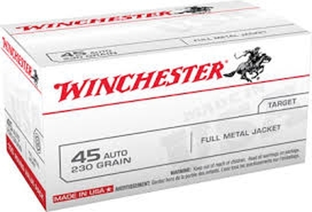 Winchester 45 ACP USA45AVP 230 Grain Full Metal Jacket Value Pack CASE 500 rounds