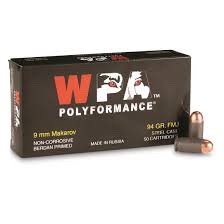Wolf WPA Polyformance, 9x18mm Makarov, FMJ, 94 Grain, 500 Rounds