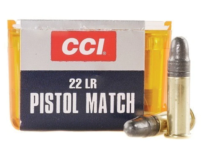 CCI Pistol Match Ammunition 22 Long Rifle 40 Grain Lead Round Nose
