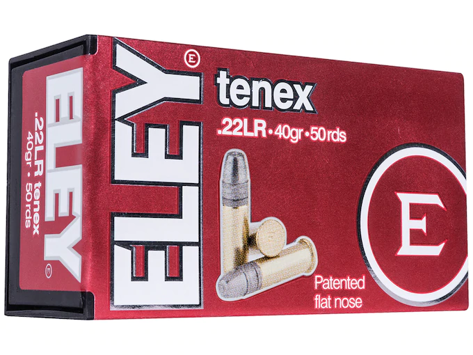 Eley Tenex EPS Ammunition 22 Long Rifle 40 Grain Lead Flat Nose