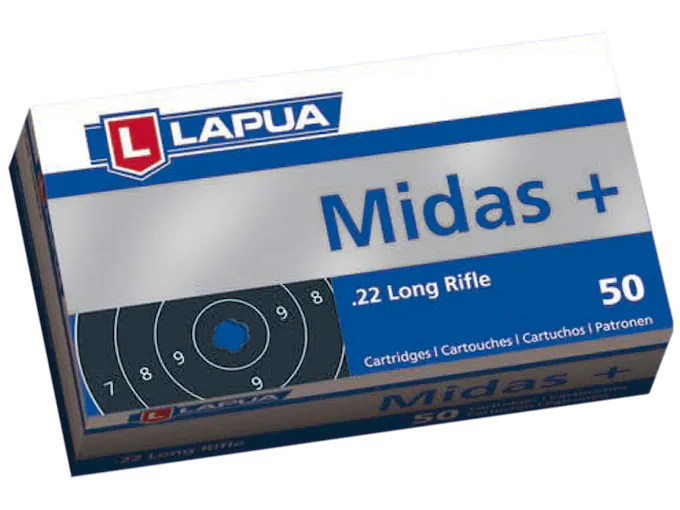 Lapua Midas+ Ammunition 22 Long Rifle 40 Grain Lead Round Nose