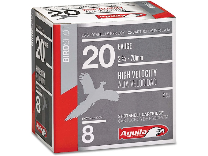 Aguila High Velocity Game Load Ammunition 20 Gauge 2-3:4″ 1 oz #8 Shot