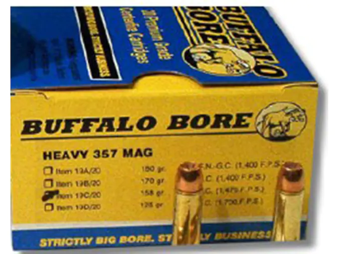 Buffalo Bore Ammunition 357 Magnum 158 Grain Jacketed Hollow Point High Velocity Box of 20