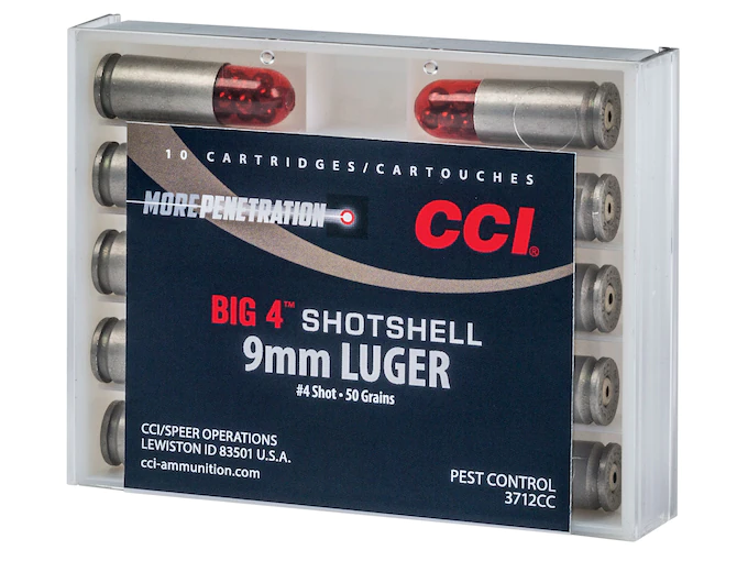 CCI Big 4 Shotshell Ammunition 9mm Luger 50 Grains #4 Shot Box of 10