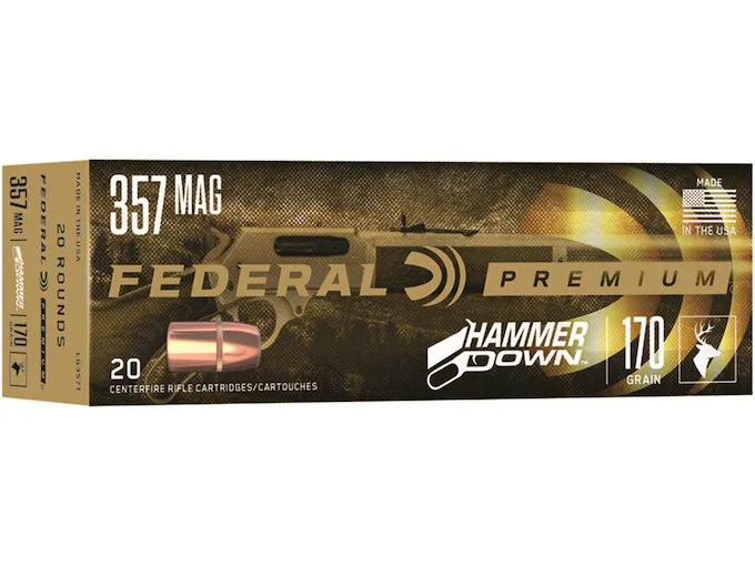 Federal Premium HammerDown Ammunition 357 Magnum 170 Grain Bonded Soft Point Box of 20
