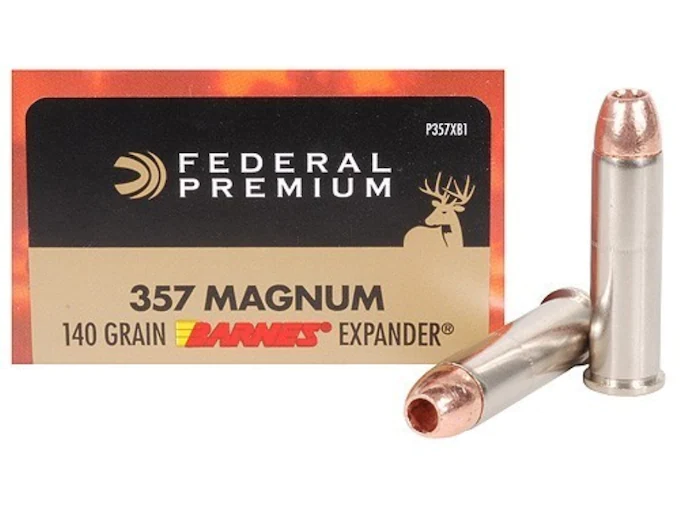 Federal Premium Vital-Shok Ammunition 357 Magnum 140 Grain Barnes XPB Hollow Point Lead-Free Box of 20