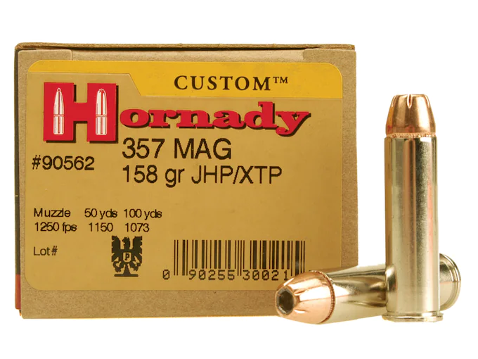 Hornady Custom Ammunition 357 Magnum 158 Grain XTP Jacketed Hollow Point Box of 25