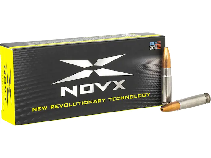 NovX Pentagon Ammunition 300 AAC Blackout 125 Grain Solid Copper Hollow Point Lead Free Box of 20
