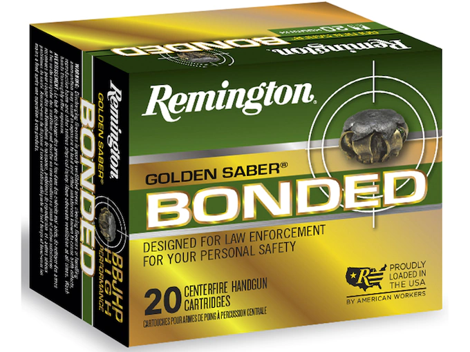 Remington Golden Saber Bonded Ammunition 9mm Luger +P 124 Grain Jacketed Hollow Point