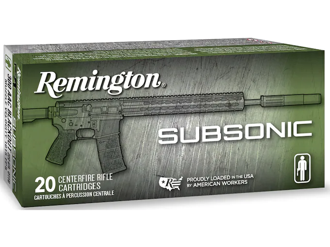 Remington Subsonic Ammunition 300 AAC Blackout 220 Grain Open Tip Flat Base Box of 20