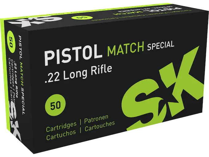 SK Pistol Match Special Ammunition 22 Long Rifle 40 Grain Lead Round Nose