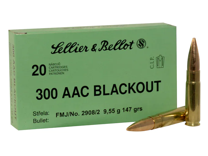 Sellier & Bellot Ammunition 300 AAC Blackout 147 Grain Full Metal Jacket