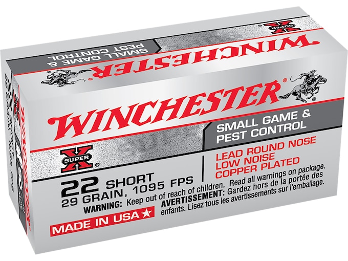 Winchester Super-X Ammunition 22 Short 29 Grain Plated Lead Round Nose